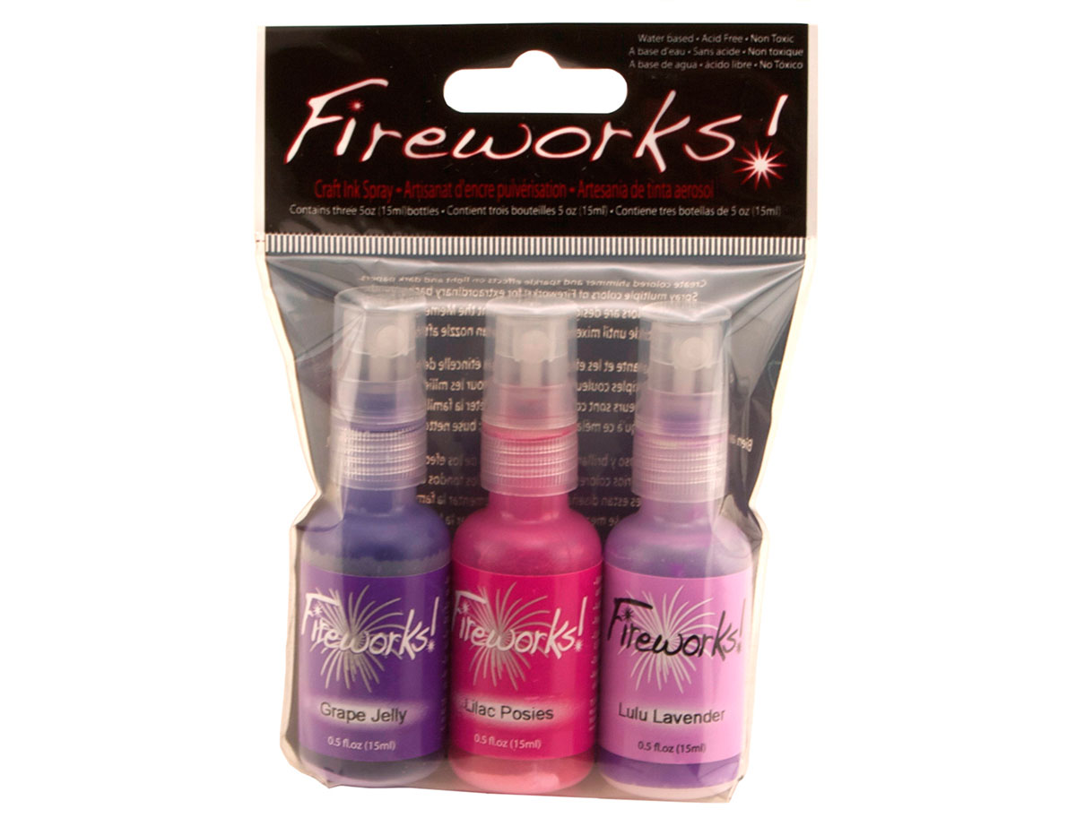 FW-003-003 Set 3 sprays de tinta brillante purpuras Fireworks!