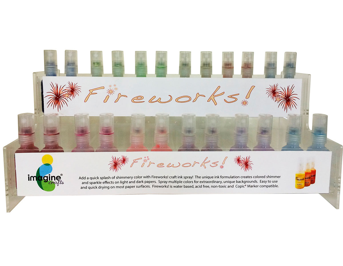 FW-200-072 Set 72 sprays d encre brillante petites cuilleres de sorbet display Fireworks!
