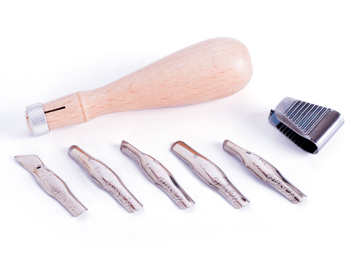 K15410 Set de 5 gubias cuchillas con mango de madera Hobby line