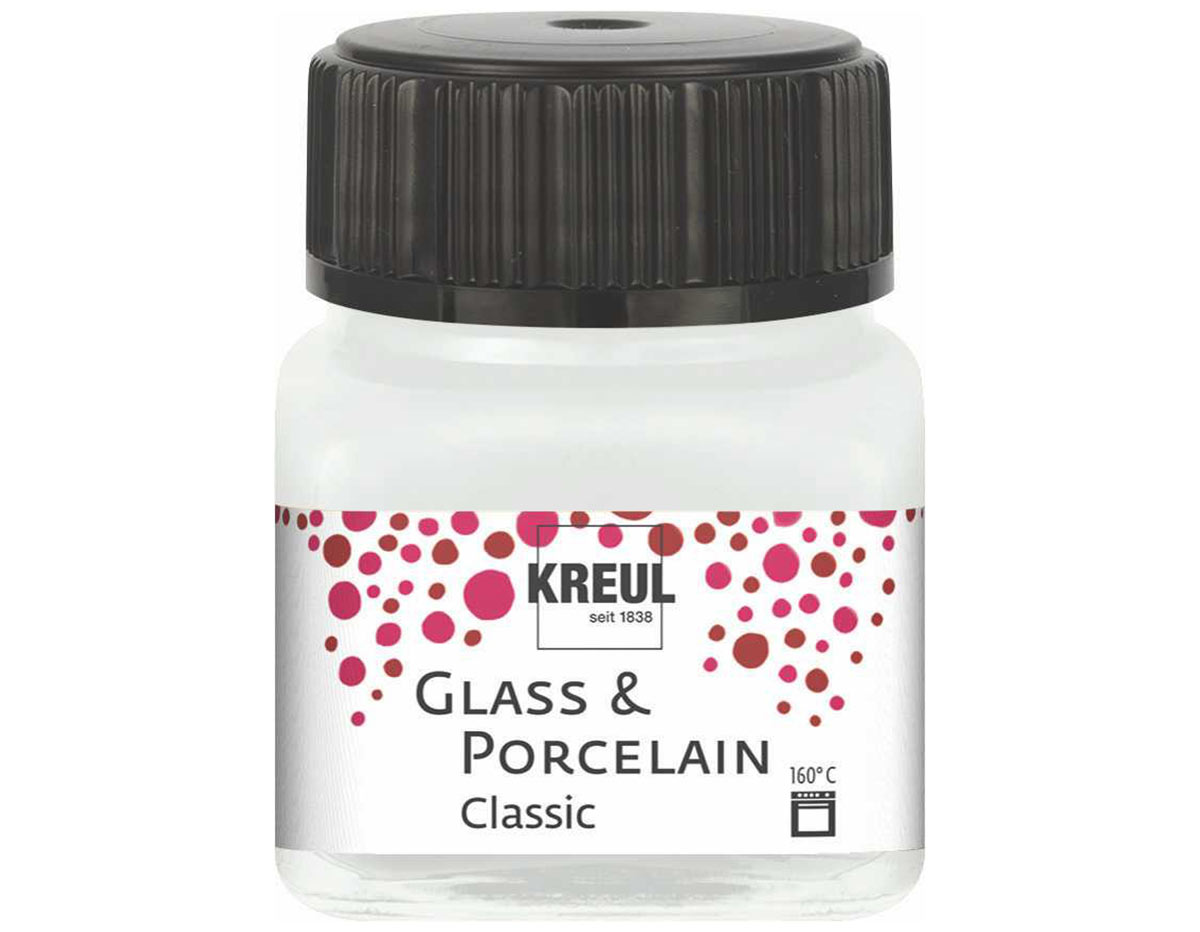 K16200 Pintura vidrio y porcelana GLASS PORCELAIN Classic brillante blanco crema Kreul