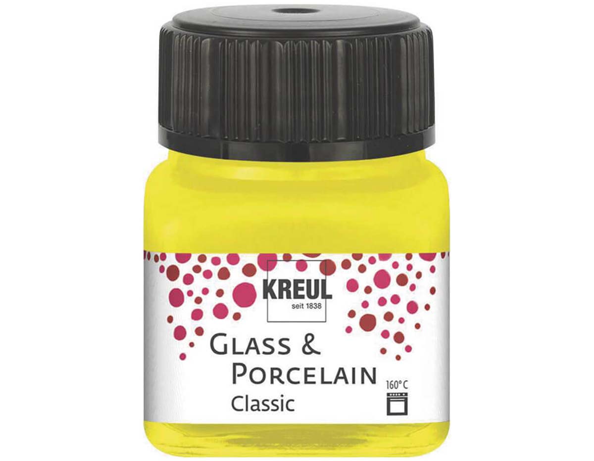K16201 Pintura vidrio y porcelana GLASS PORCELAIN Classic brillante amarillo canario Kreul