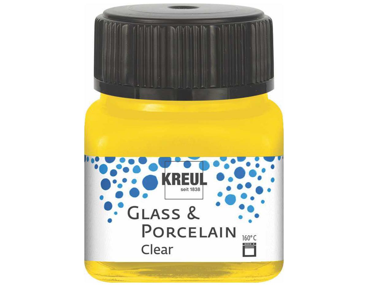 K16202 Pintura vidrio y porcelana GLASS PORCELAIN Clear translucida amarillo Kreul