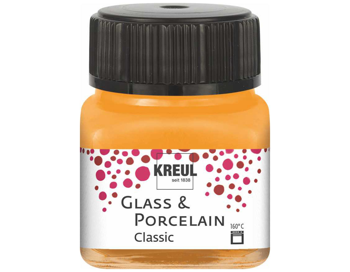 K16203 Pintura vidrio y porcelana GLASS PORCELAIN Classic brillante naranja Kreul
