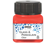 K16205 Pintura vidrio y porcelana GLASS PORCELAIN Clear translucida rojo cereza Kreul - Ítem