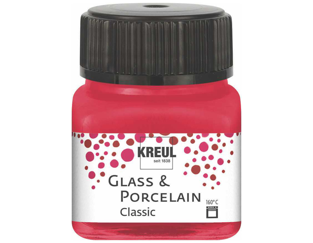 K16206 Peinture verre et porcelain GLASS PORCELAIN Classic Brillant rouge carmin C Kreul