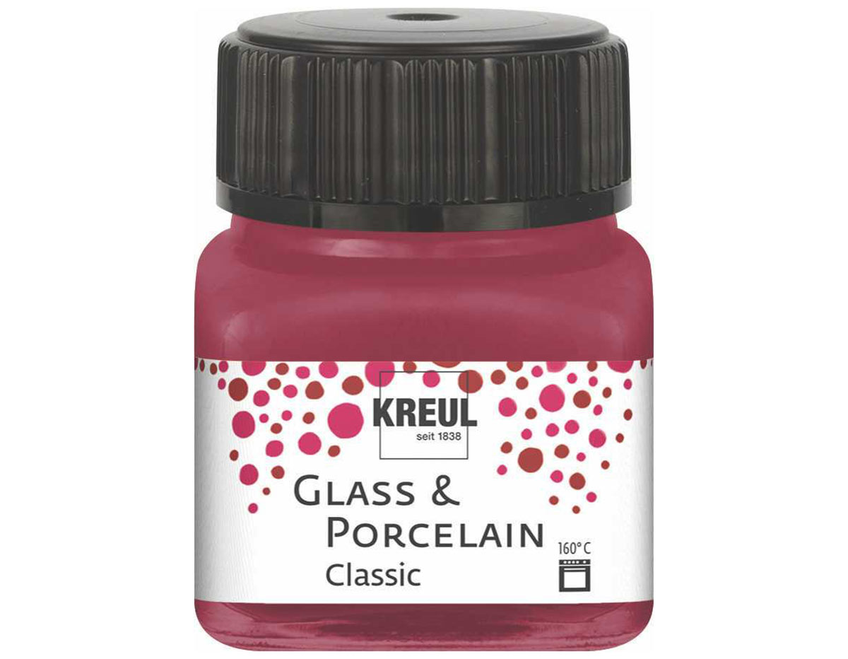 K16207 Pintura vidrio y porcelana GLASS PORCELAIN Classic brillante granate Kreul