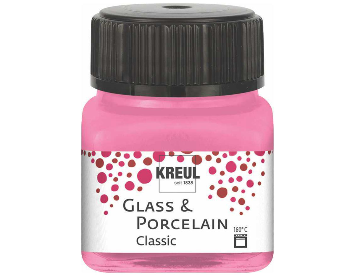 K16209 Pintura vidrio y porcelana GLASS PORCELAIN Classic brillante rosa Kreul