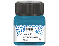 K16215 Pintura vidrio y porcelana GLASS PORCELAIN Clear translucida azul cian Kreul - Ítem