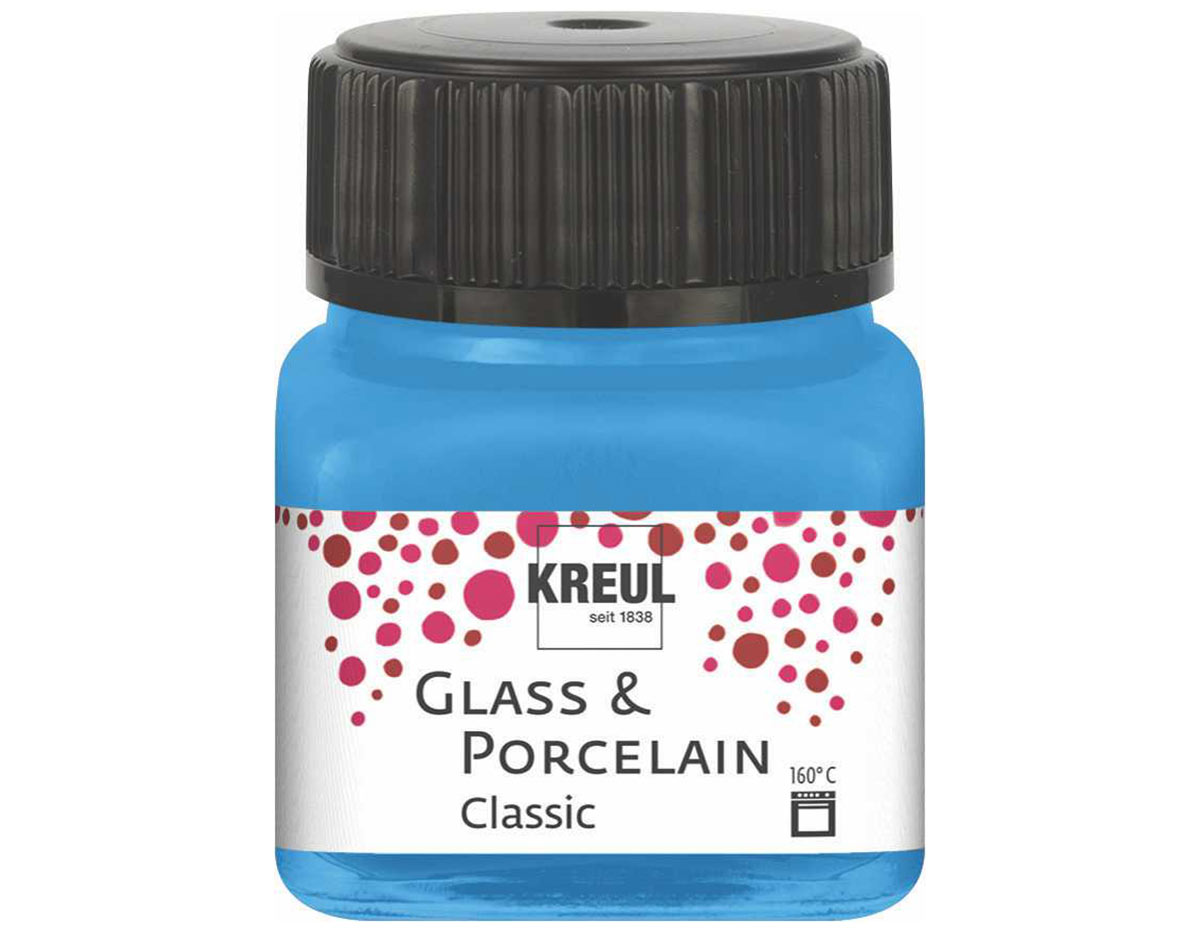 K16219 Pintura vidrio y porcelana GLASS PORCELAIN Classic brillante azul claro Kreul