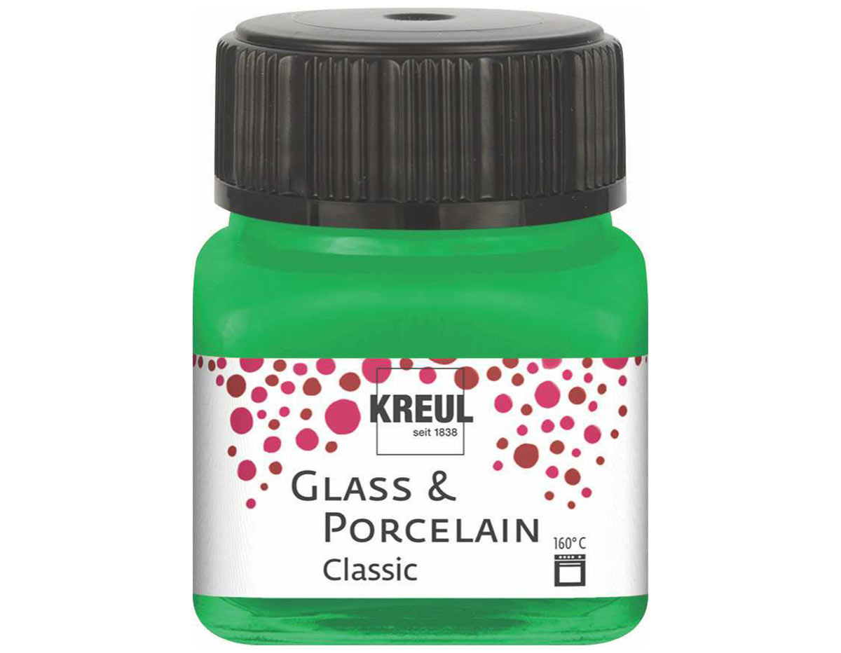 K16223 Pintura vidrio y porcelana GLASS PORCELAIN Classic brillante verde frances Kreul