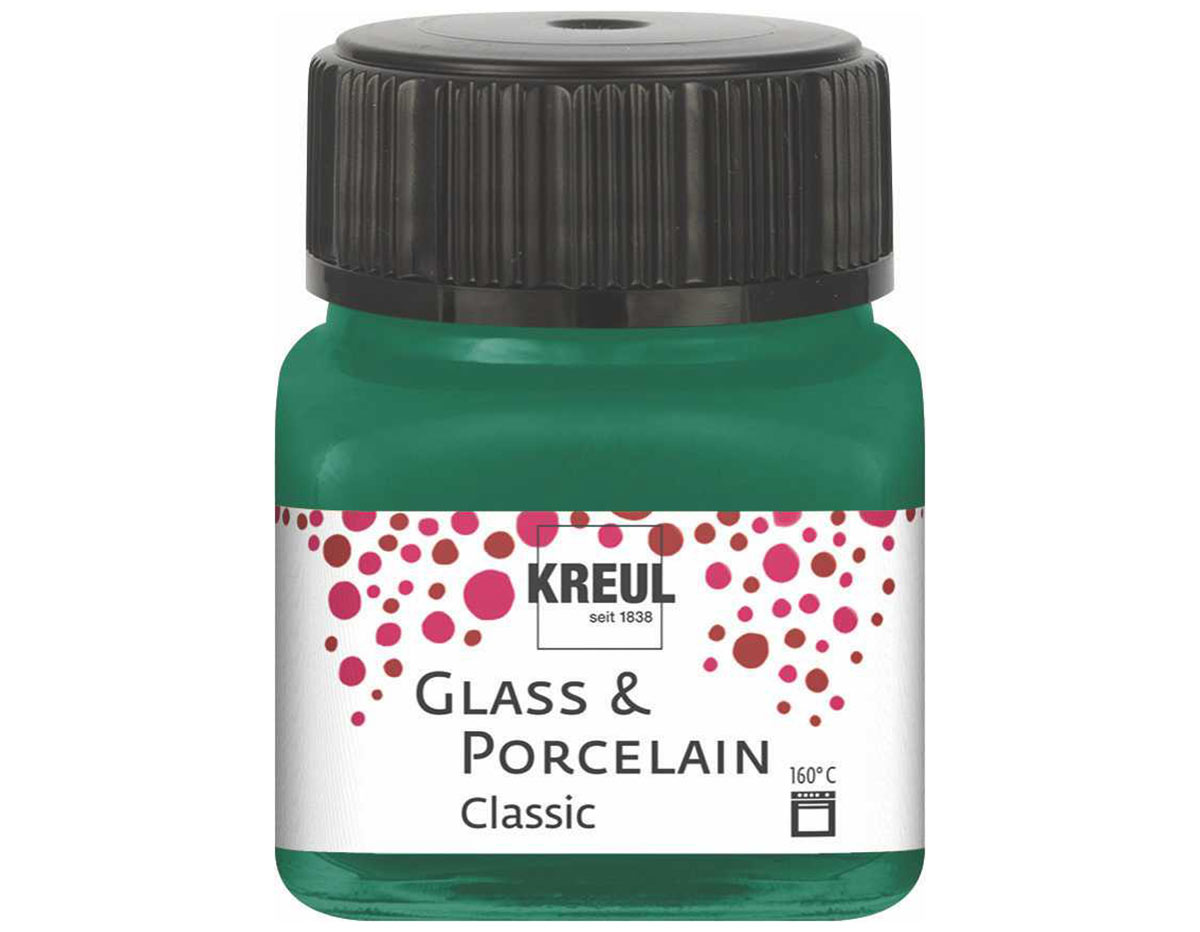 K16225 Pintura vidrio y porcelana GLASS PORCELAIN Classic brillante verde oscuro Kreul
