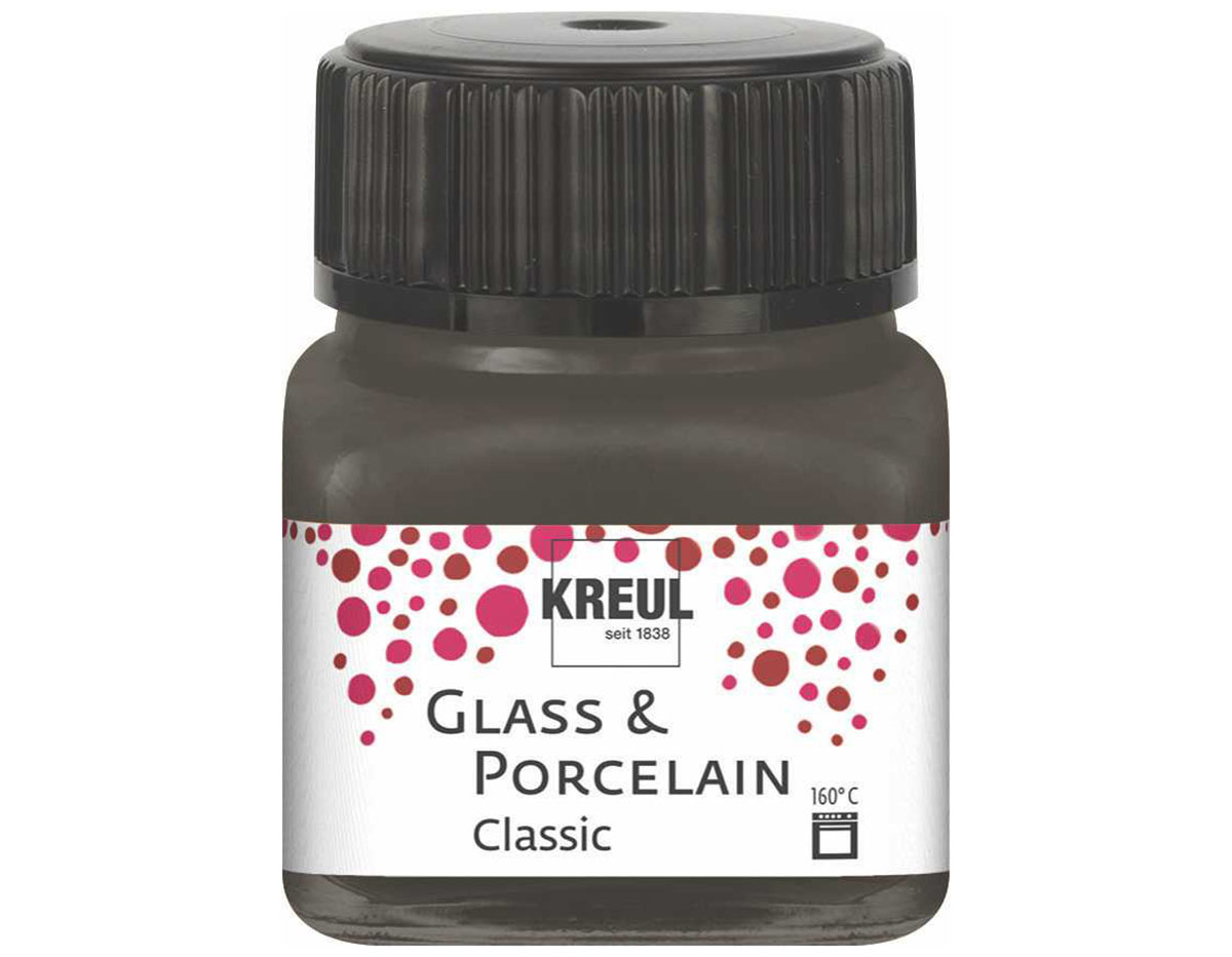 K16226 Pintura vidrio y porcelana GLASS PORCELAIN Classic brillante marron oscuro Kreul