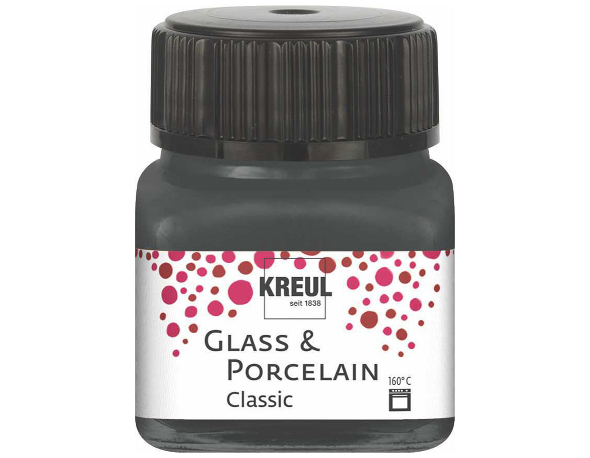K16231 Pintura vidrio y porcelana GLASS PORCELAIN Classic brillante gris Kreul