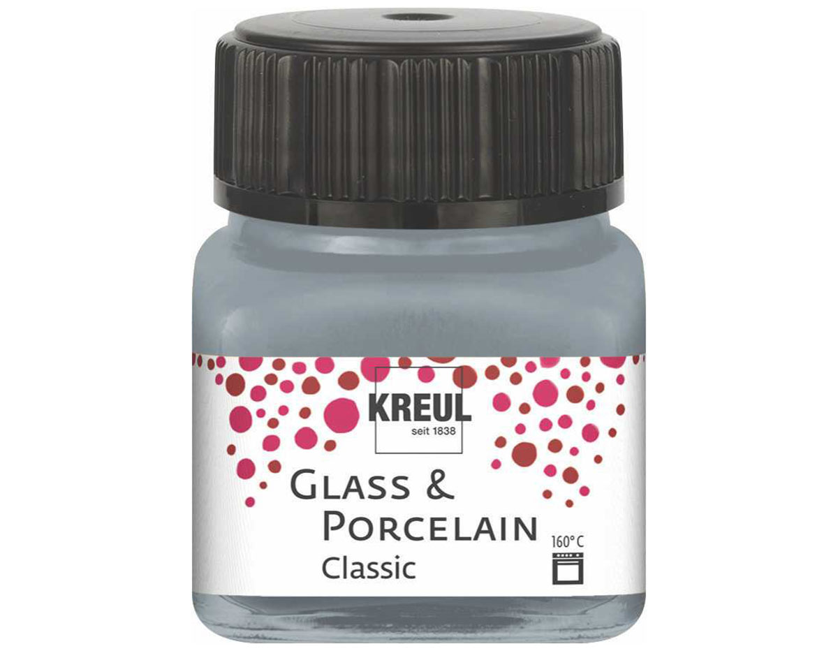 K16246 Pintura vidrio y porcelana GLASS PORCELAIN Classic metalico plata Kreul