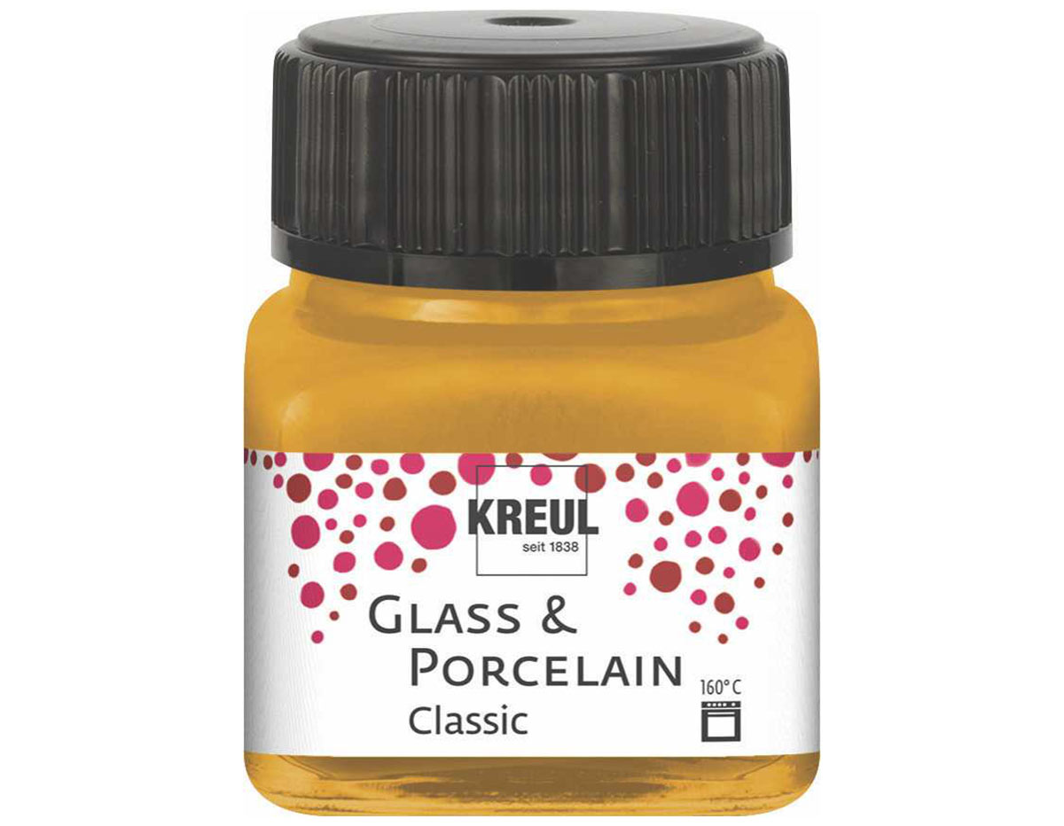 K16247 Pintura vidrio y porcelana GLASS PORCELAIN Classic metalico oro Kreul