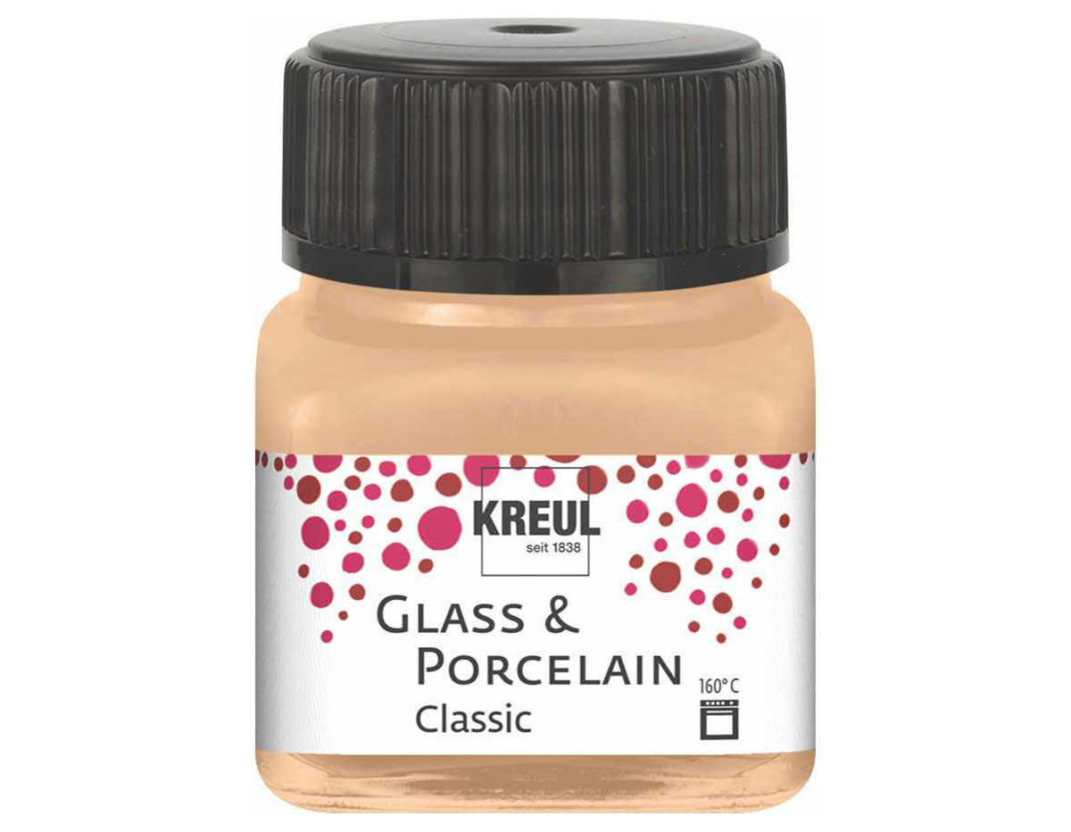 K16249 Pintura vidrio y porcelana GLASS PORCELAIN Classic Metalico Champan 20ml Kreul