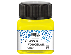K16291 Peinture verre et porcelaine GLASS PORCELAIN Clear translucide Jaune 20ml C Kreul - Article