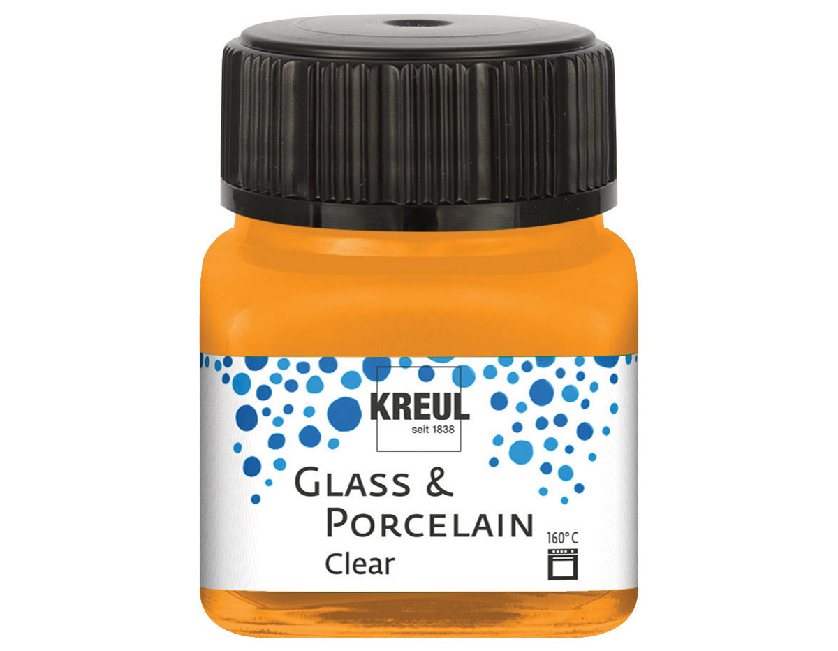 K16292 Peinture verre et porcelaine GLASS PORCELAIN Clear translucide Orange 20ml C Kreul