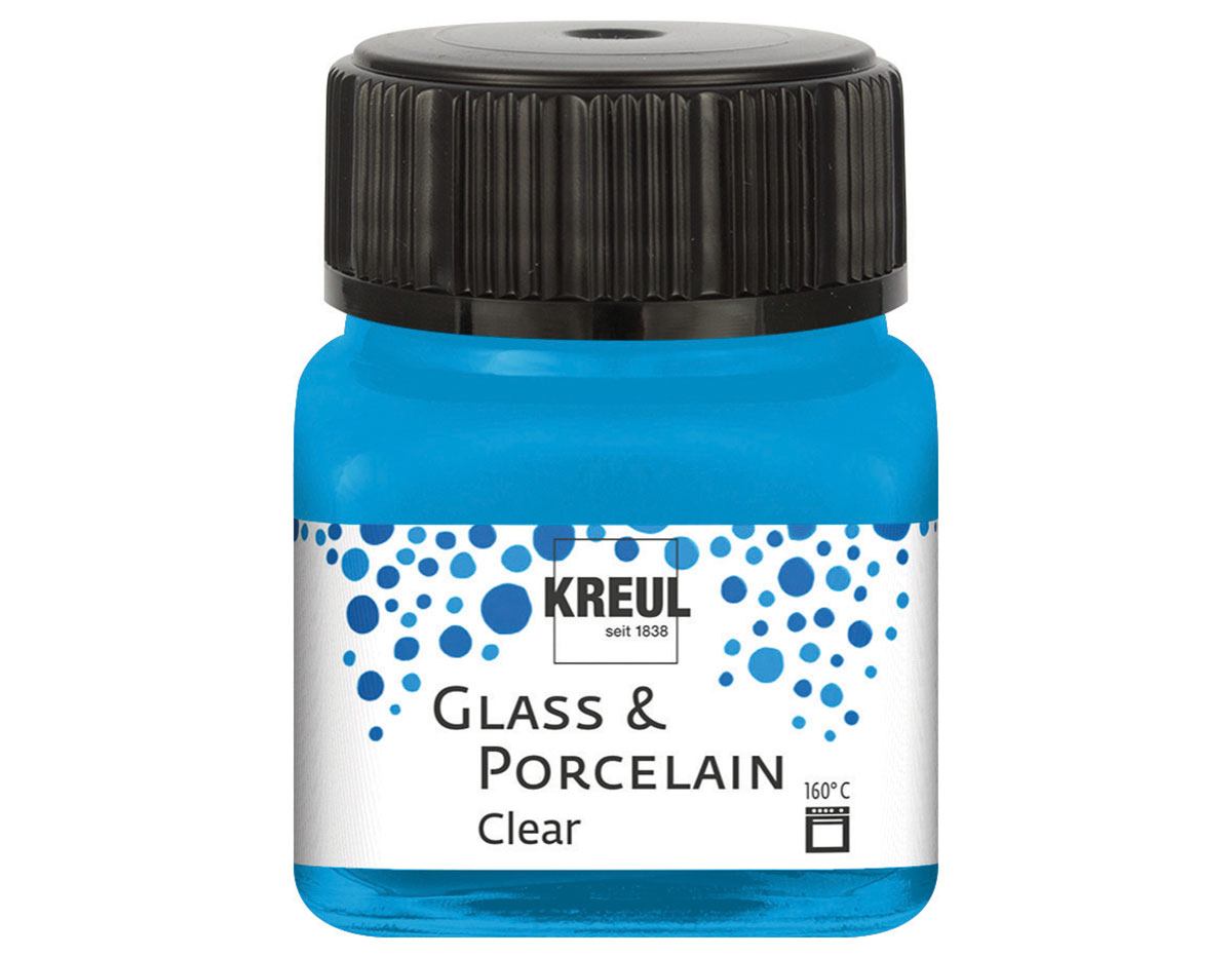 K16296 Pintura vidrio y porcelana GLASS PORCELAIN Clear translucida agua 20ml Kreul