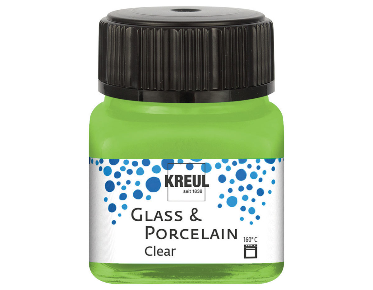 K16297 Pintura vidrio y porcelana GLASS PORCELAIN Clear translucida Verde manzana 20ml Kreul