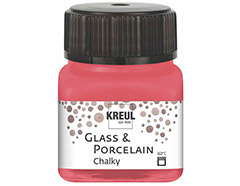 K16634 Peinture verre et porcelaine GLASS PORCELAIN Chalky mate Rouge suave 20ml C Kreul - Article