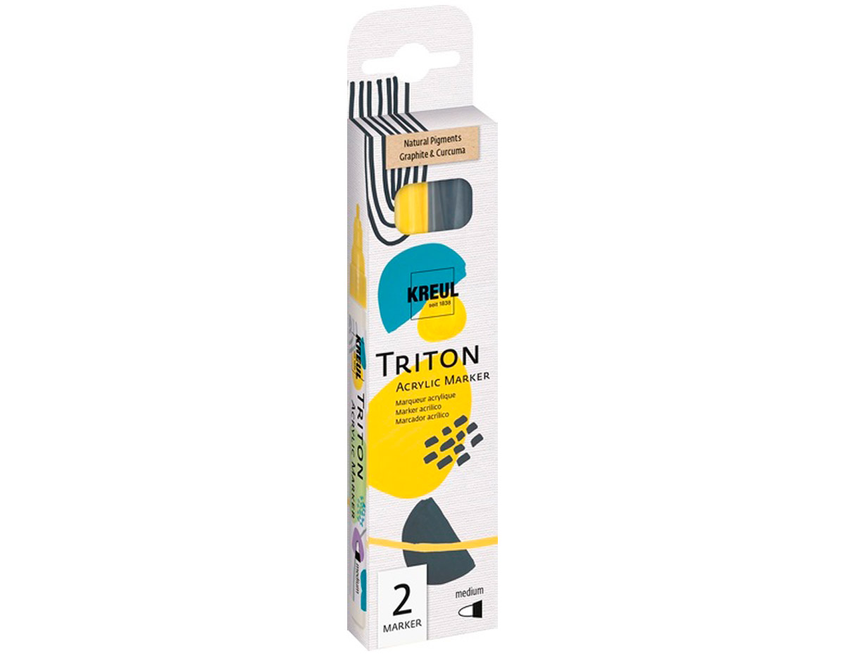 K17895 Set de 2 feutres acryliques medium TRIITON aux pigments naturels C Kreul