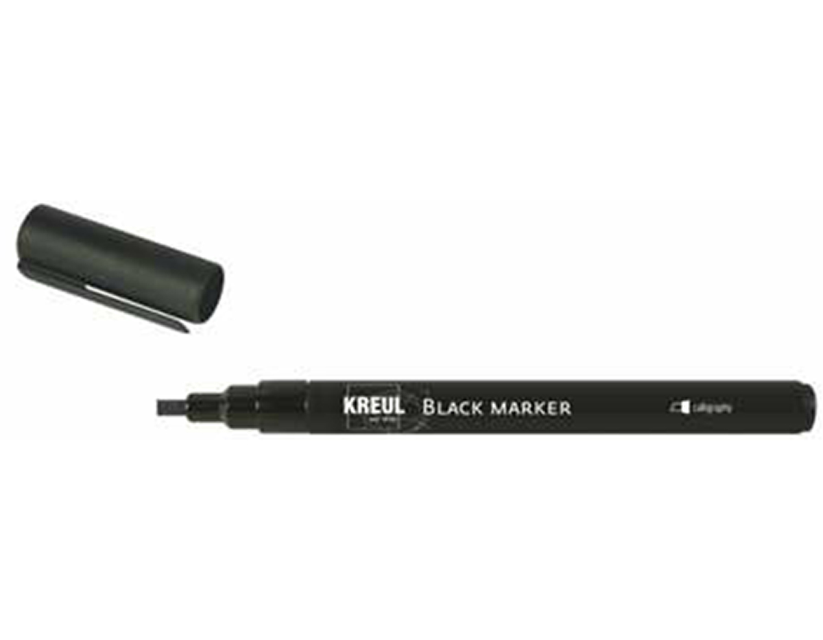 K18173 Feutre ecriture KREUL BLACK MARKER noir calligraphy largeur 0 5-3 5mm C Kreul