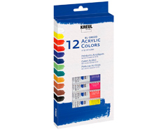 K28250 Set de 12 tubes de peinture acrylique pour artistes EL GRECO Couleurs assorties en tubes de 12 ml C Kreul - Article