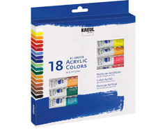 K28251 Set de 18 tubes de peinture acrylique pour artistes EL GRECO Couleurs assorties en tubes de 12 ml C Kreul - Article