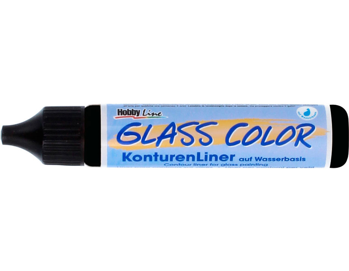K42456 Pintura vidrio transparente para contornos GLASS COLOR negro Kreul