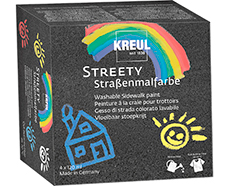 K43100 Kit 4 pots KREUL STREETY peinture de craie liquide pour asphalte trottoir C Kreul - Article