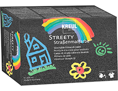 K43110 Kit 6 pots KREUL STREETY peinture craie liquide pour asphalte trottoir 200ml C Kreul - Article