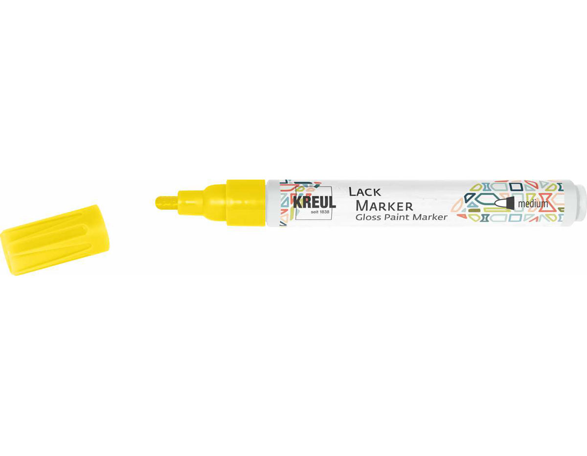 K47015 Rotulador tinta brillante LACK MARKER tinta punta media amarillo Kreul