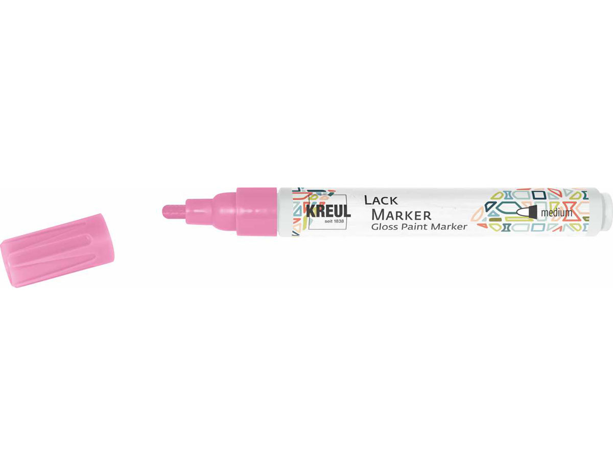 K47017 Rotulador tinta brillante LACK MARKER tinta punta media rosa Kreul