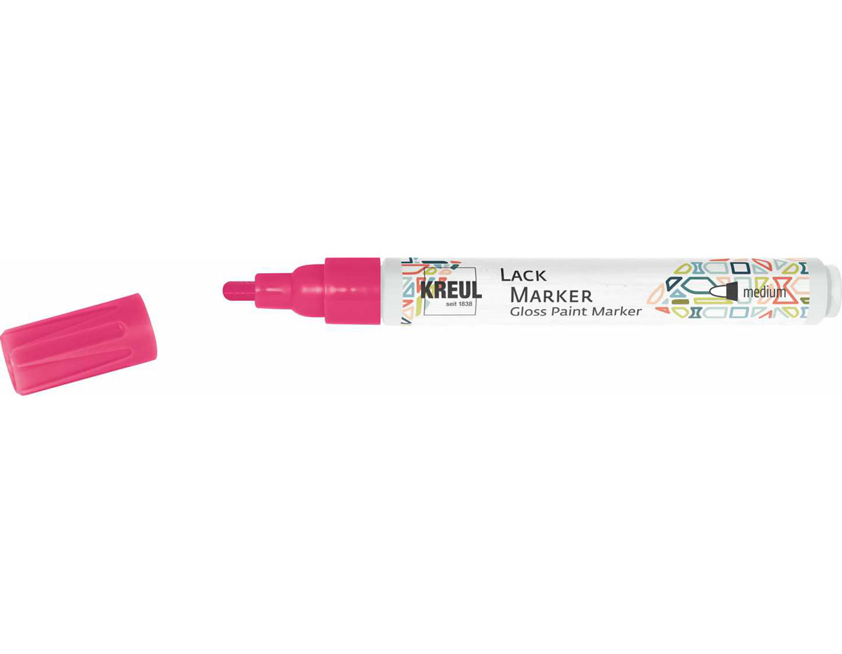 K47037 Rotulador tinta brillante LACK MARKER punta media rosa neon Kreul