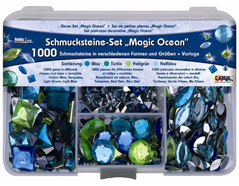 K49644 Set gemas decorativas transparentes oceano magico colores formas y tallas surtidas Kreul - Ítem