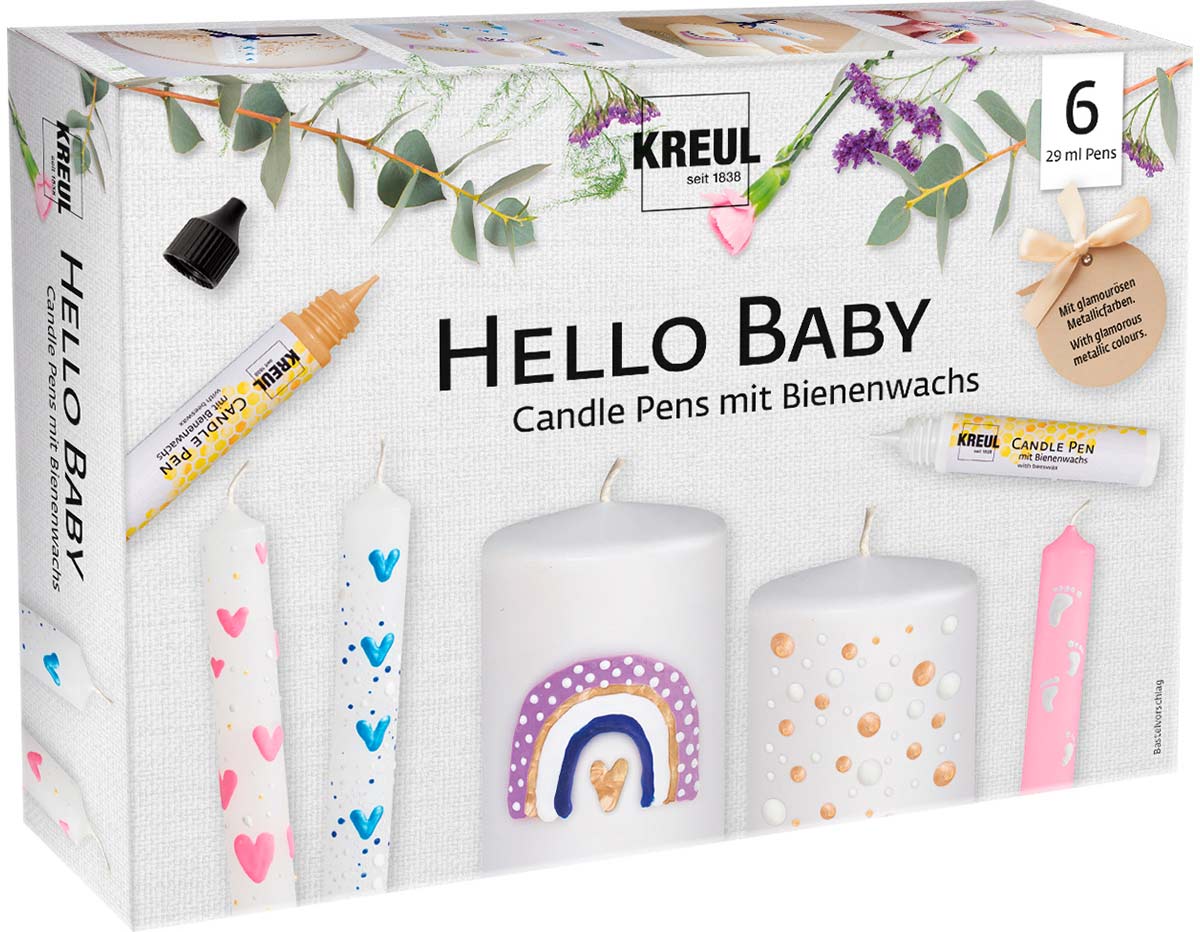 K49758 Set 6 Stylo peinture pour bougies Hello Baby couleurs C Kreul