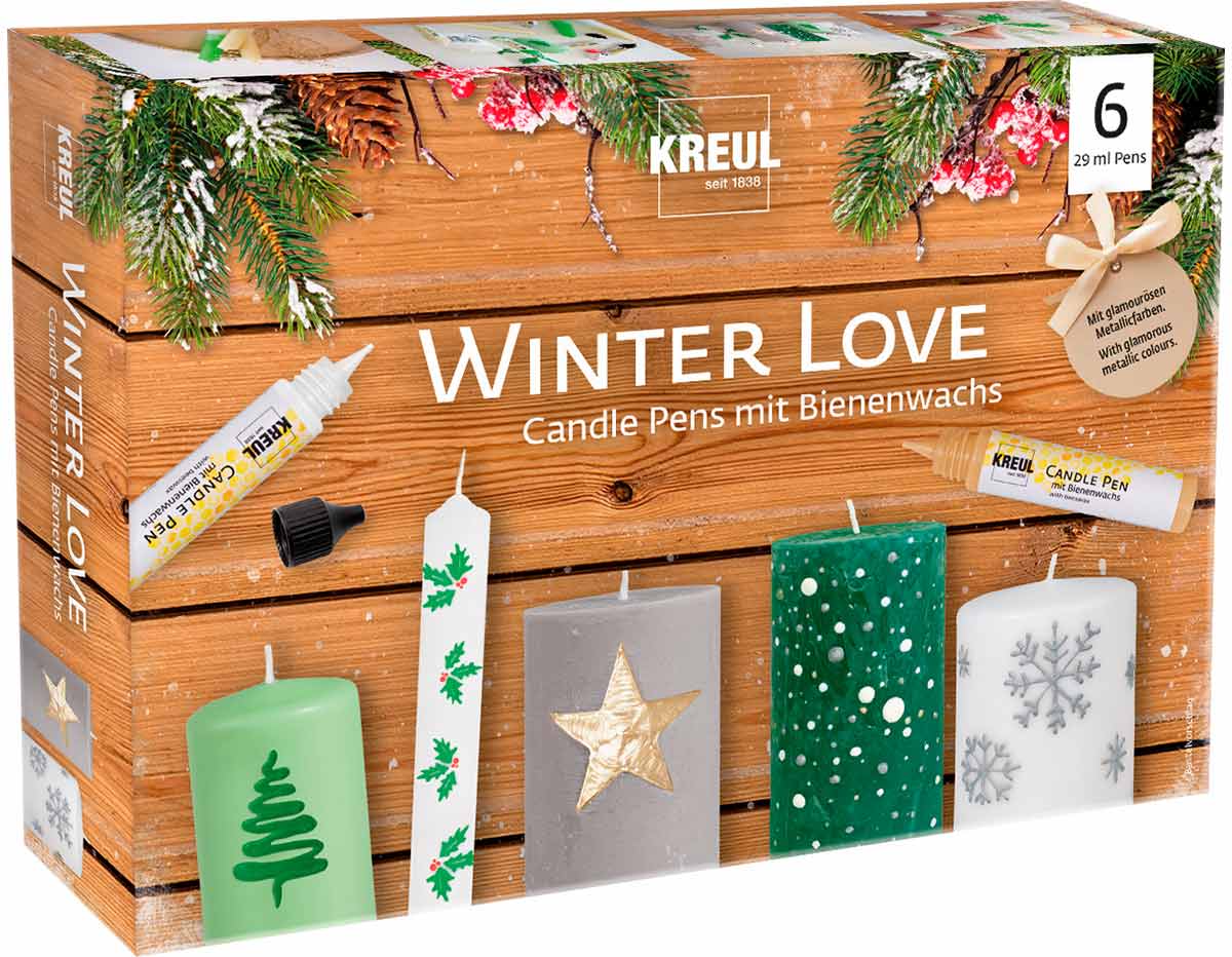 K49759 KREUL Lot de 6 stylos bougies Winter Love C Kreul