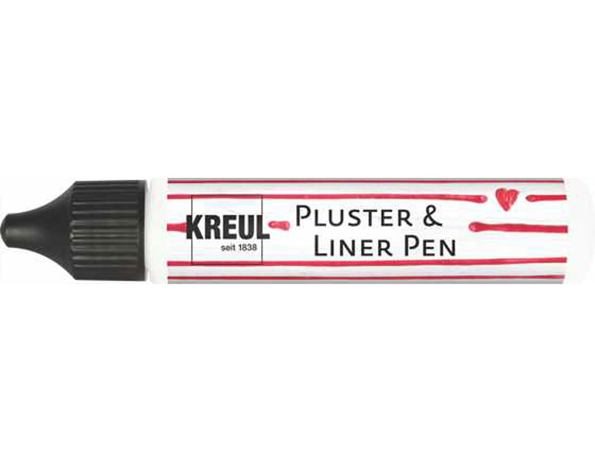 K49801 Pintura PUFFY pen y contornos PLUSTER LINER PEN efecto 3D blanco 29ml Kreul