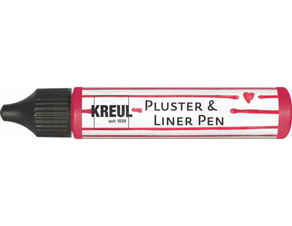 K49808 Pintura PUFFY pen y contornos PLUSTER LINER PEN efecto 3D rojo rubi 29ml Kreul