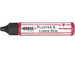 K49808 Pintura PUFFY pen y contornos PLUSTER LINER PEN efecto 3D rojo rubi 29ml Kreul - Ítem