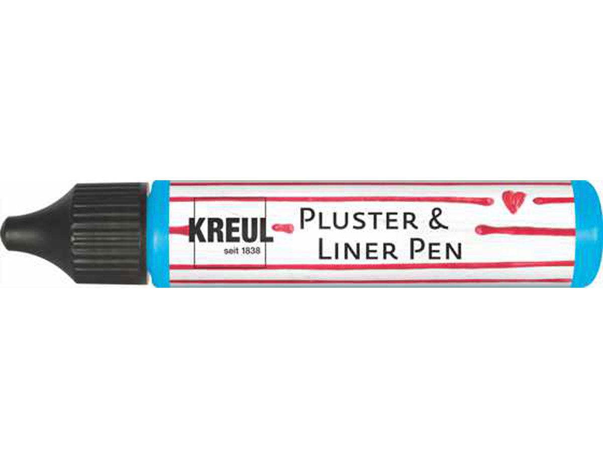 K49811 Pintura PUFFY pen y contornos PLUSTER LINER PEN efecto 3D azul cielo 29ml Kreul