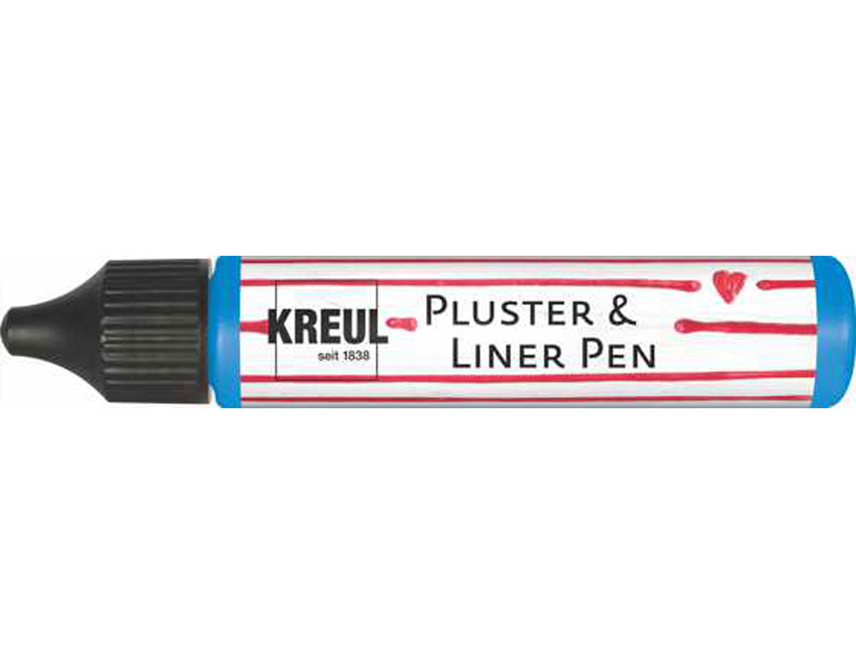 K49812 Pintura PUFFY pen y contornos PLUSTER LINER PEN efecto 3D azul 29ml Kreul