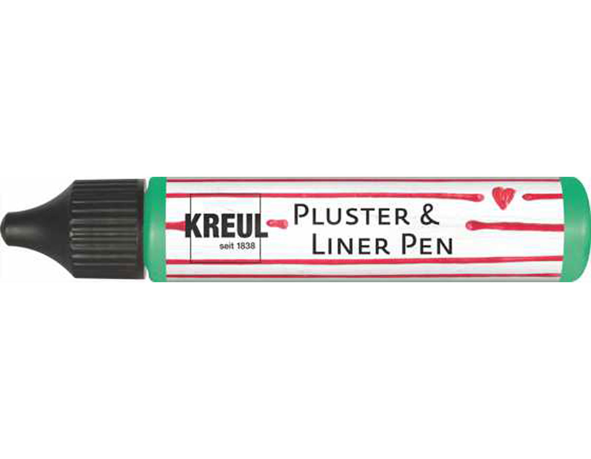 K49815 Pintura PUFFY pen y contornos PLUSTER LINER PEN efecto 3D verde mayo 29ml Kreul