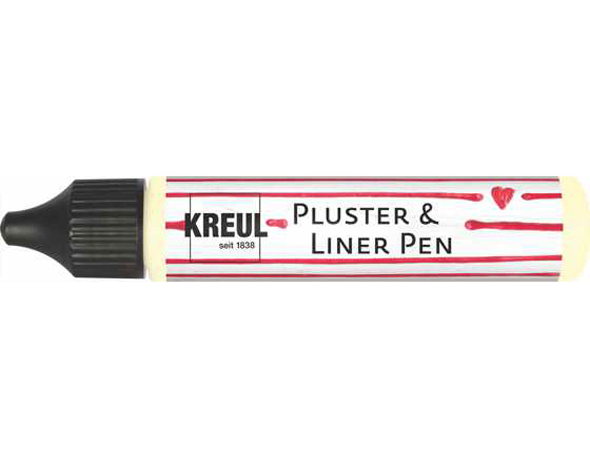 K49820 Pintura PUFFY pen y contornos PLUSTER LINER PEN efecto 3D amarillo brilla en la oscuridad 29ml Kreul