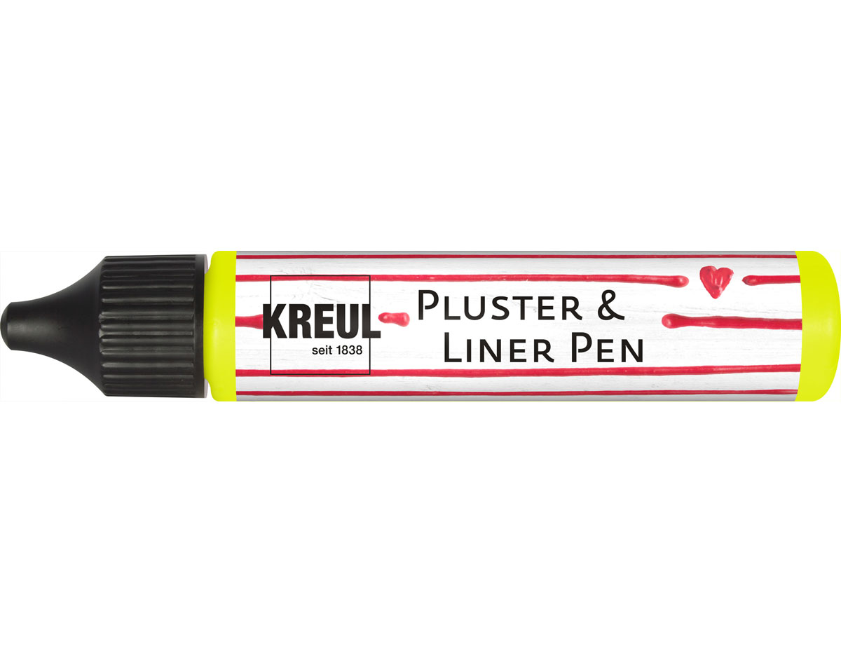 K49821 Pintura PUFFY pen y contornos PLUSTER LINER PEN efecto 3D Amarillo Neon 29ml Kreul