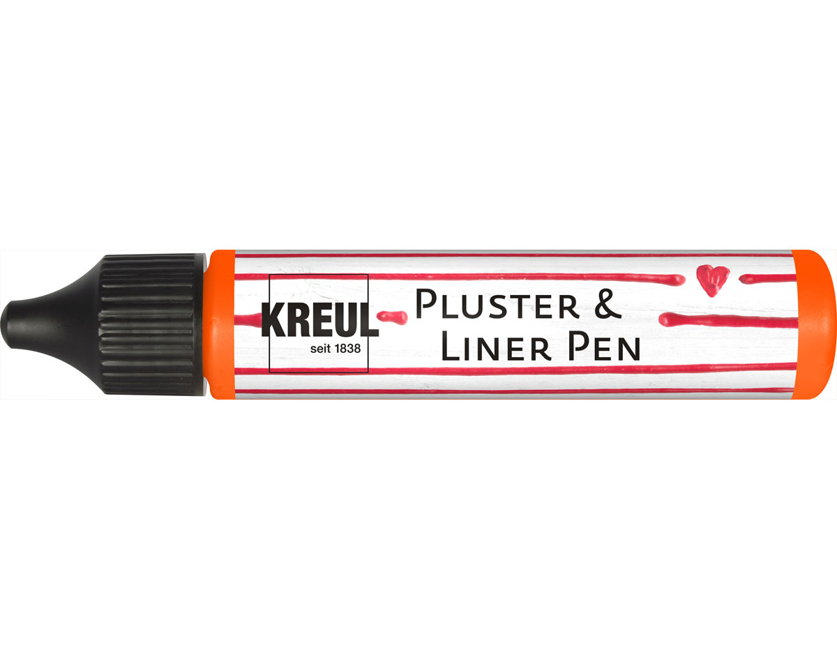 K49822 Pintura PUFFY pen y contornos PLUSTER LINER PEN efecto 3D Naranja Neon 29ml Kreul