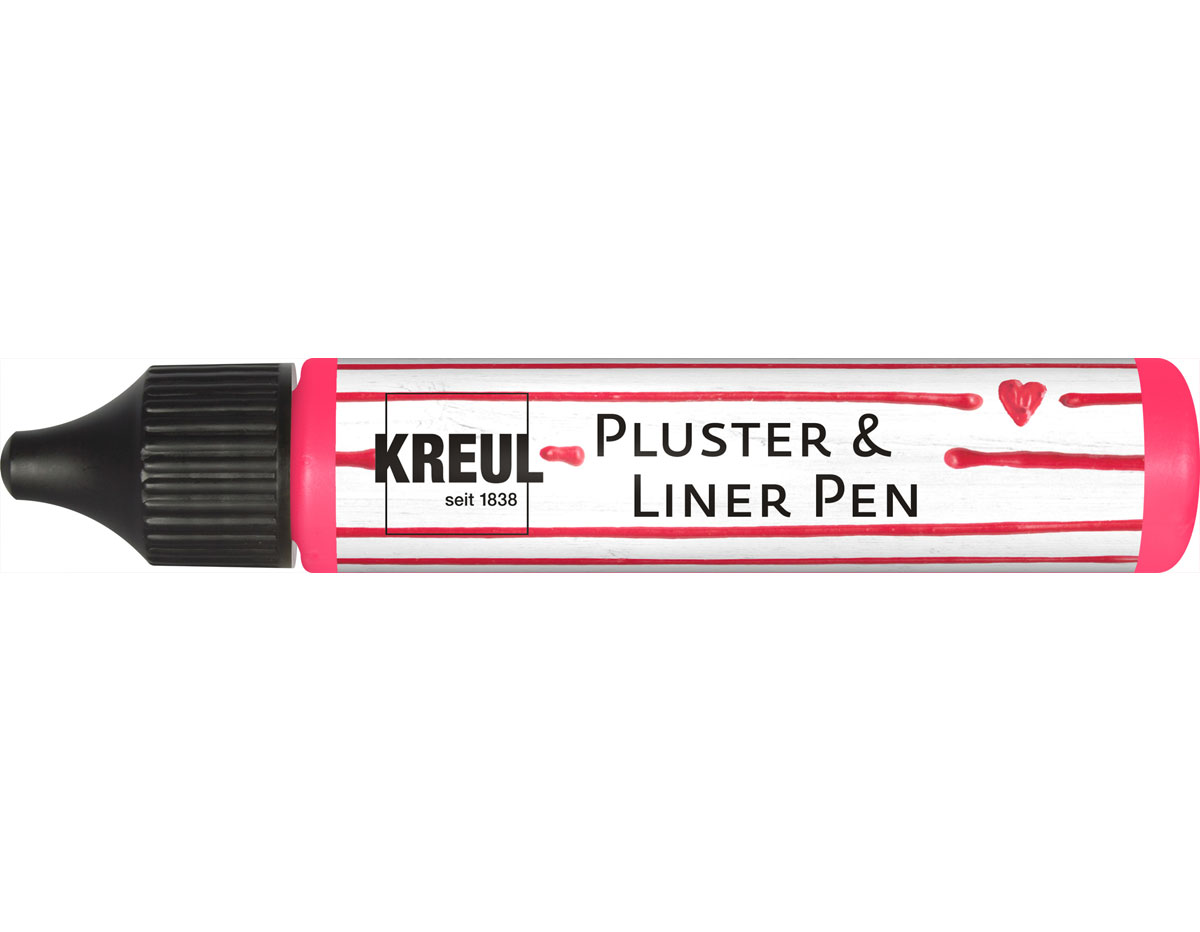 K49823 Peinture PUFFY pen et contours PLUSTER LINER PEN effet 3D Rose Neon 29ml C Kreul