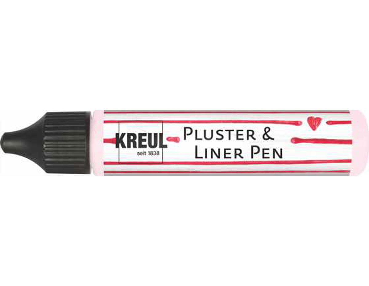 K49825 Peinture PUFFY pen et contours PLUSTER LINER PEN effet 3D Rose 29ml C Kreul