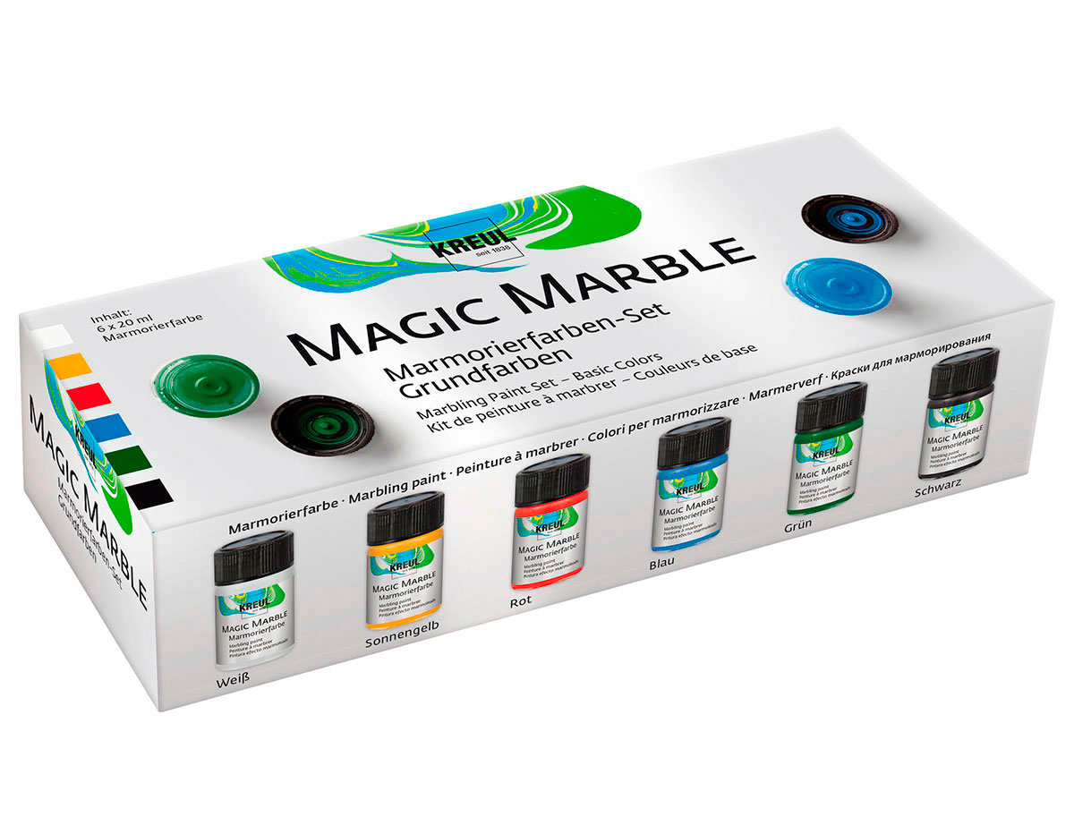 K73600 Set 6 pots peinture marbree MAGIC MARBLE initiation C Kreul